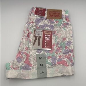 Levi's Kids Floral Twill Shorts 14 Youth New